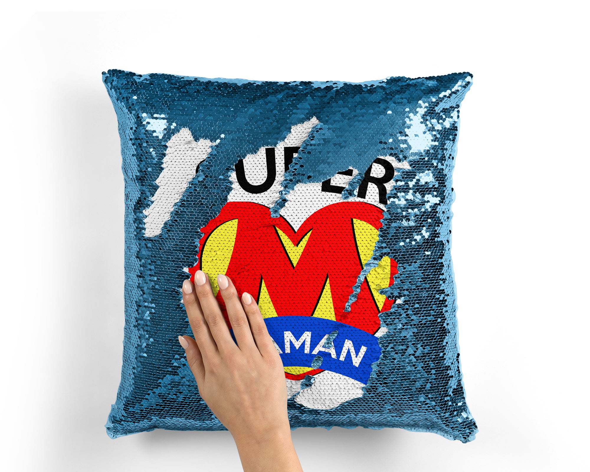 Coussin sequin personnalisable  - Super maman