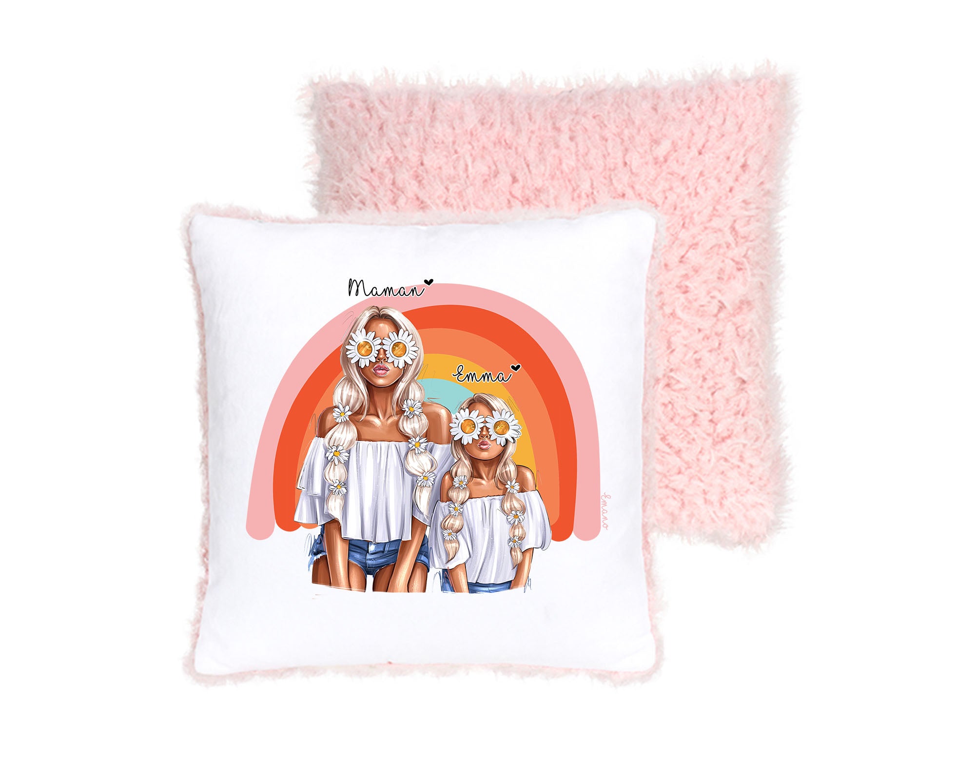 Coussin personnalisable  - Mère et fille