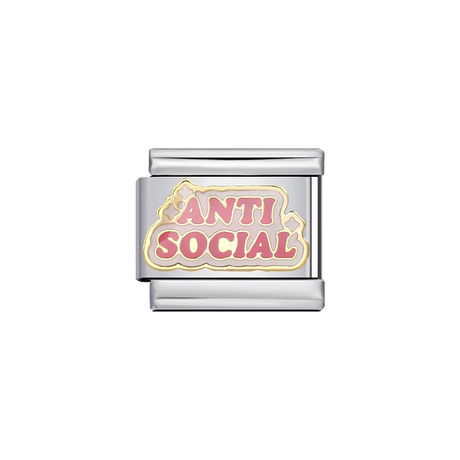 Charm argenté ANTI SOCIAL