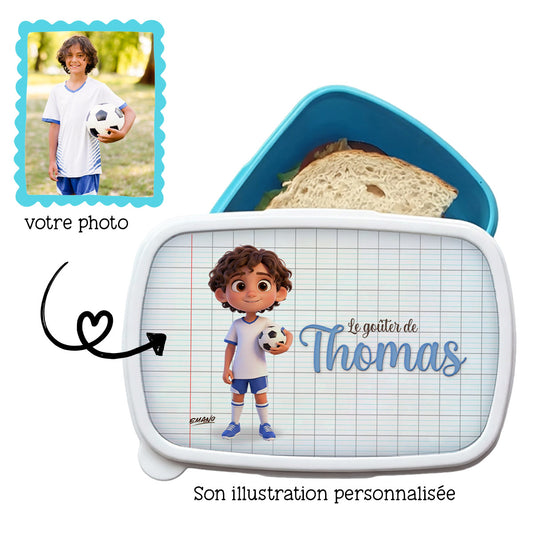 Boîte à goûter personnalisée avec illustration cartoon à partir de la photo de l’enfant – EMANO