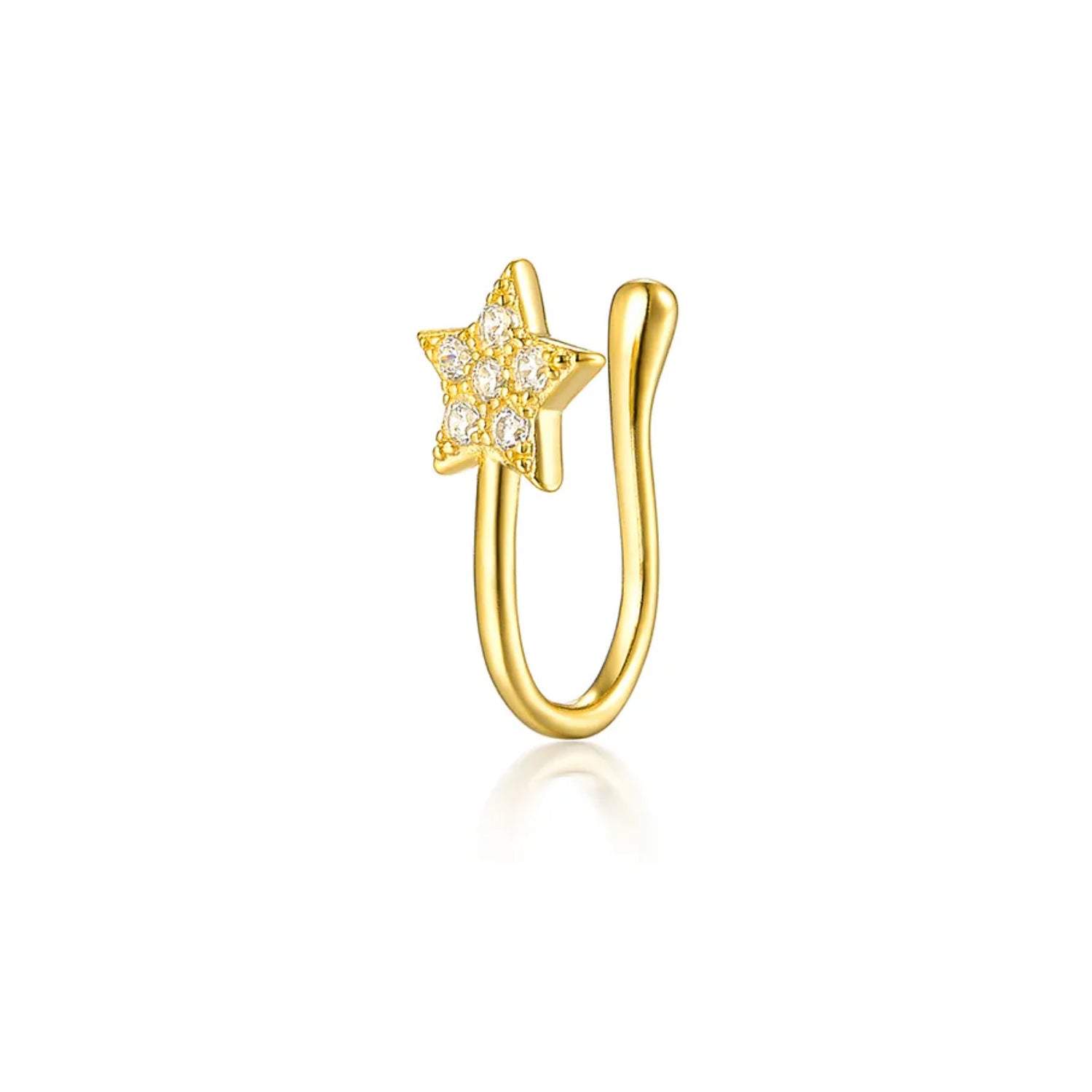 Faux Piercing Étoile Doré
