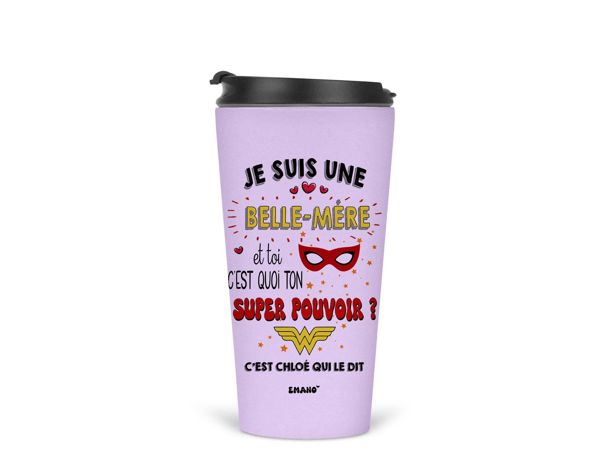 Verre isotherme super héros personnalisé ★ Belle-mère, maman, ....