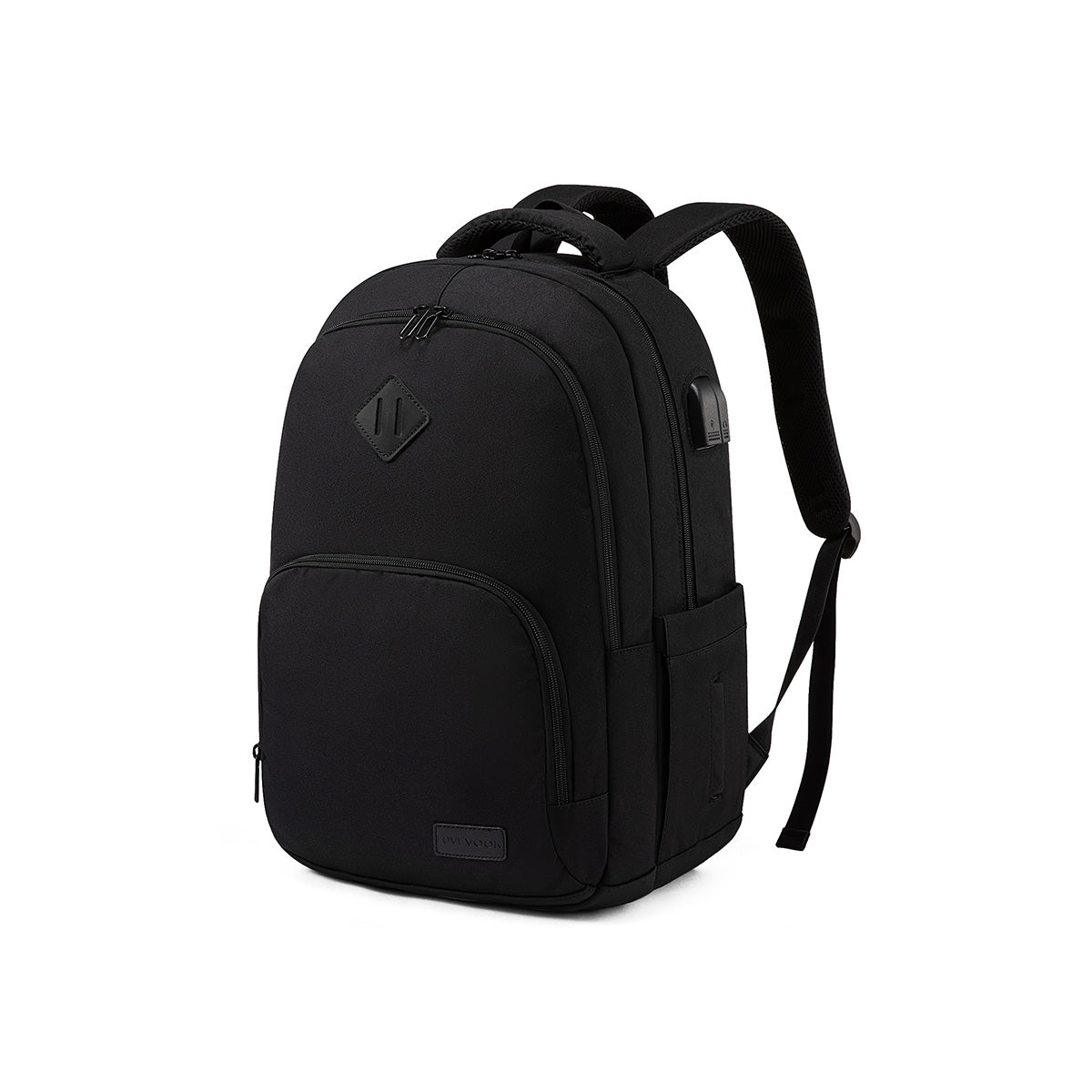 Sac à dos cartable EMANO noir avec port USB externe et compartiment ordinateur renforcé