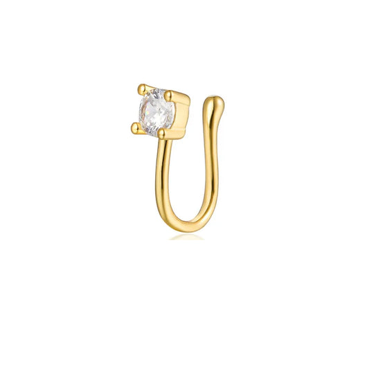 Faux piercing doré solitaire en argent 925 – bijou sans perçage nez et oreille Emano Nouvelle-Calédonie.