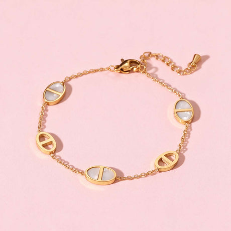Bracelet Infinity Nacre doré en acier inoxydable – EMANO
