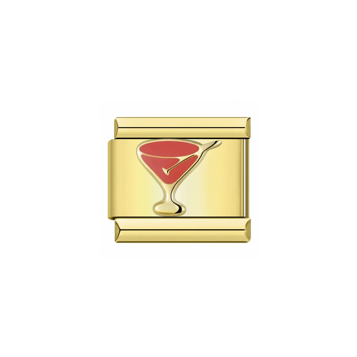 charm doré cocktail apéro rouge bracelet personnalisable Emano Nouvelle-Calédonie