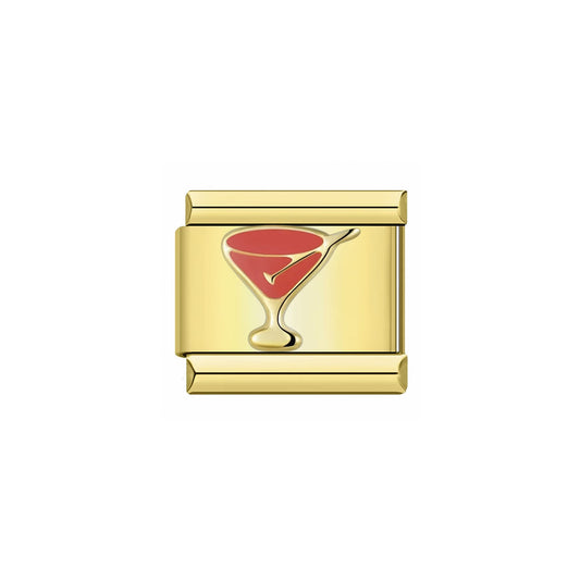 charm doré cocktail apéro rouge bracelet personnalisable Emano Nouvelle-Calédonie