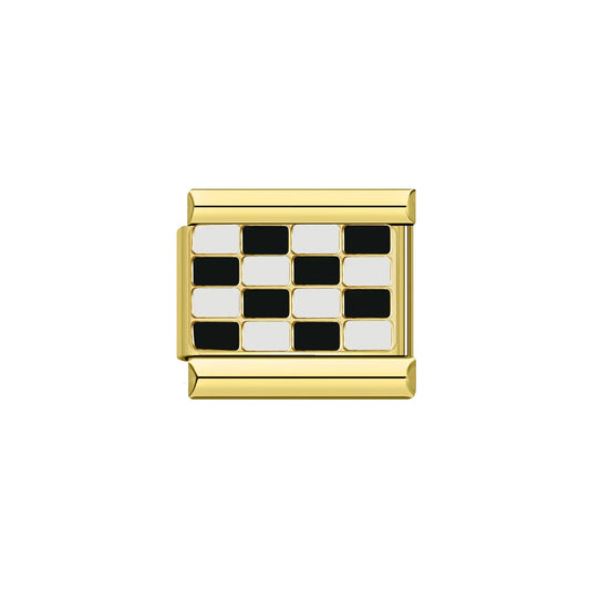charm doré damier pour bracelet personnalisé Emano Nouvelle-Calédonie