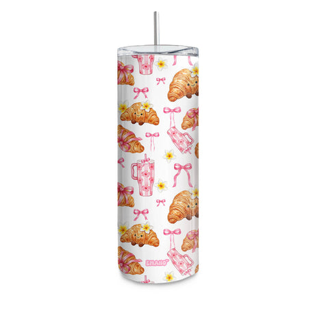 Tumbler Club Croissant EMANO avec croissants et nœuds roses