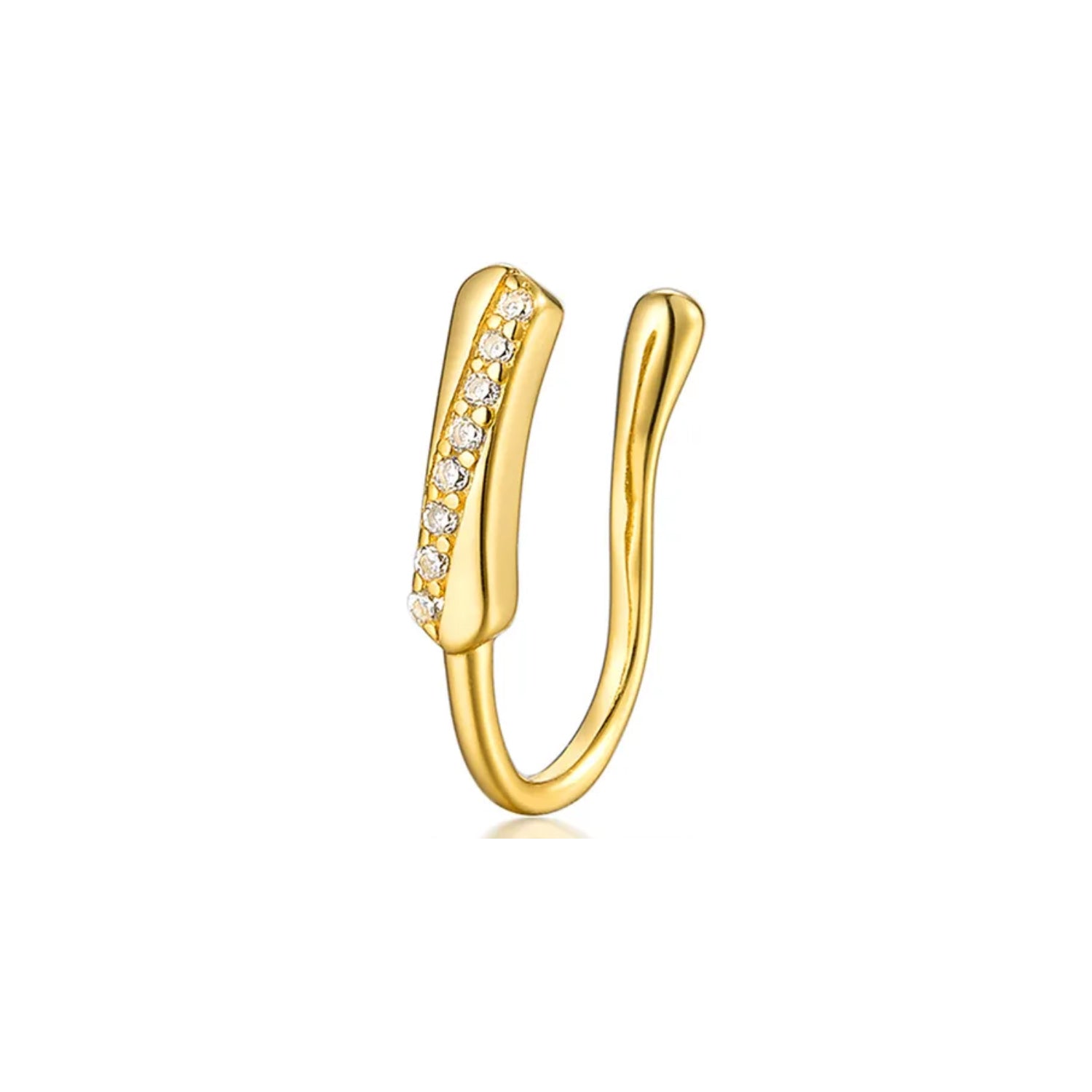 Faux piercing doré strassé en argent 925 – bijou sans perçage nez et oreille Emano Nouvelle-Calédonie.