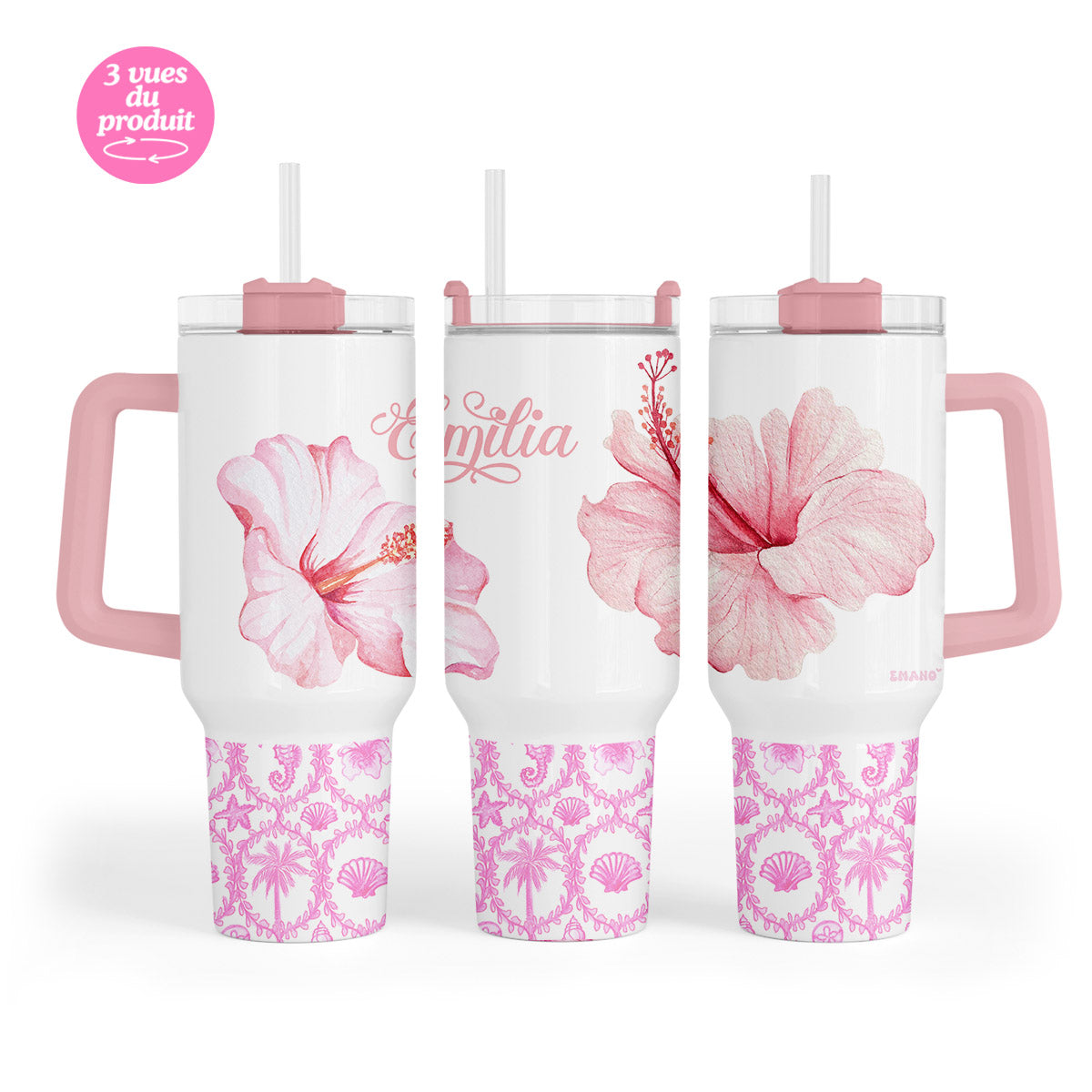 Mug xxl tropical rose personnalisable