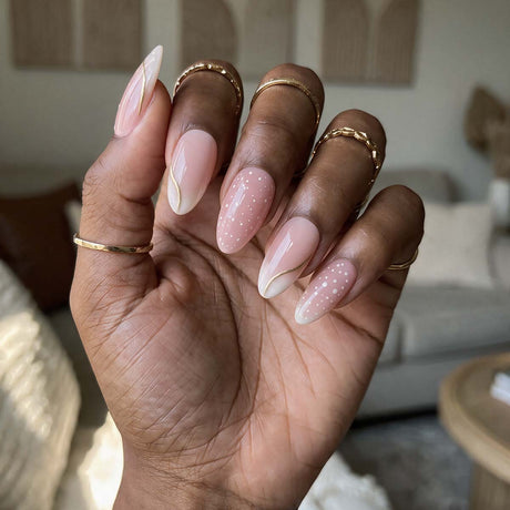 Stickers gel semi-durci Golden Blush EMANO rose nude et doré