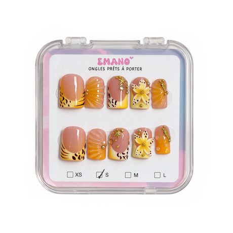 Press-On Nails Mango Sun jaunes tropicaux EMANO