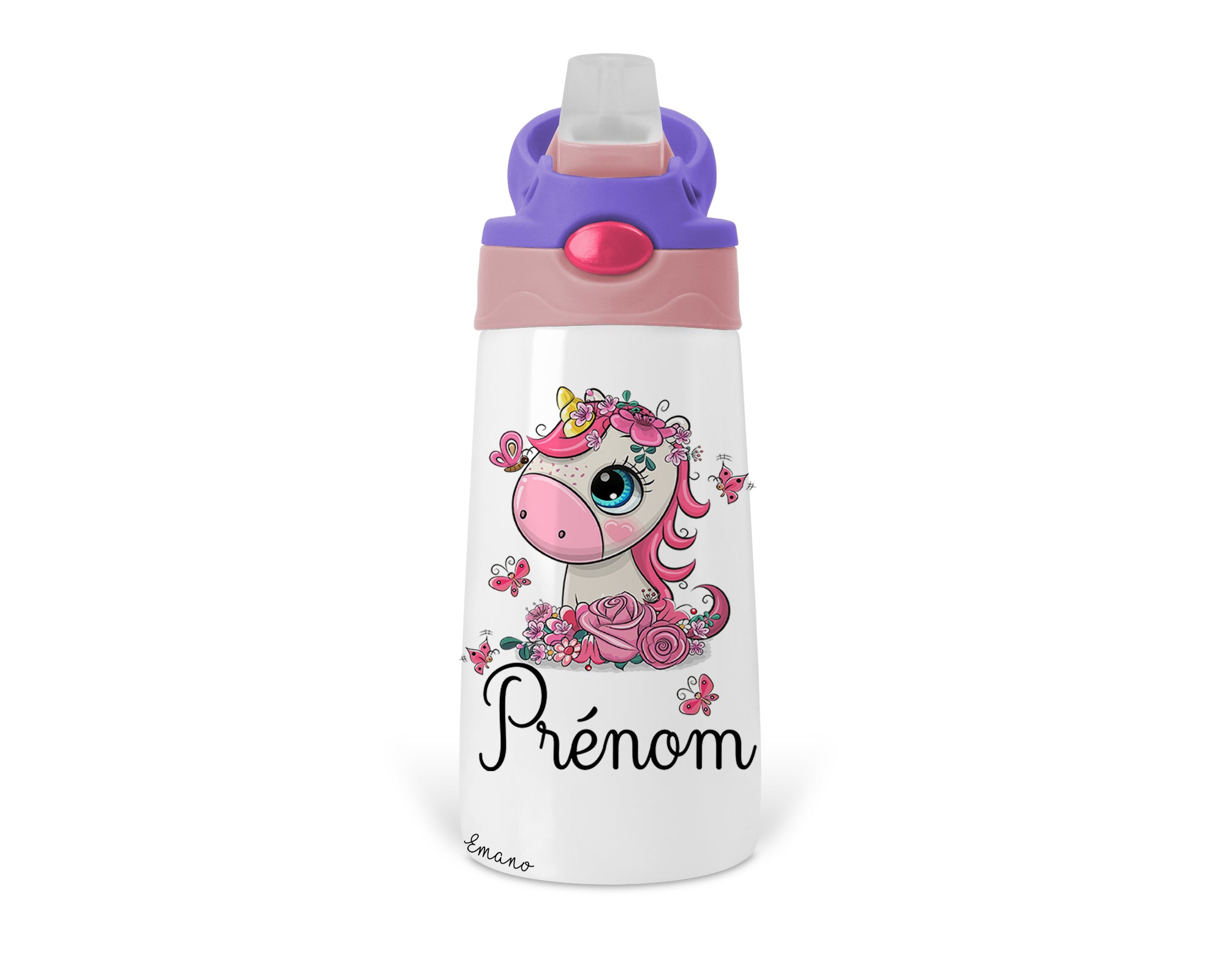 Gourde à bec isotherme personnalisable- Licorne