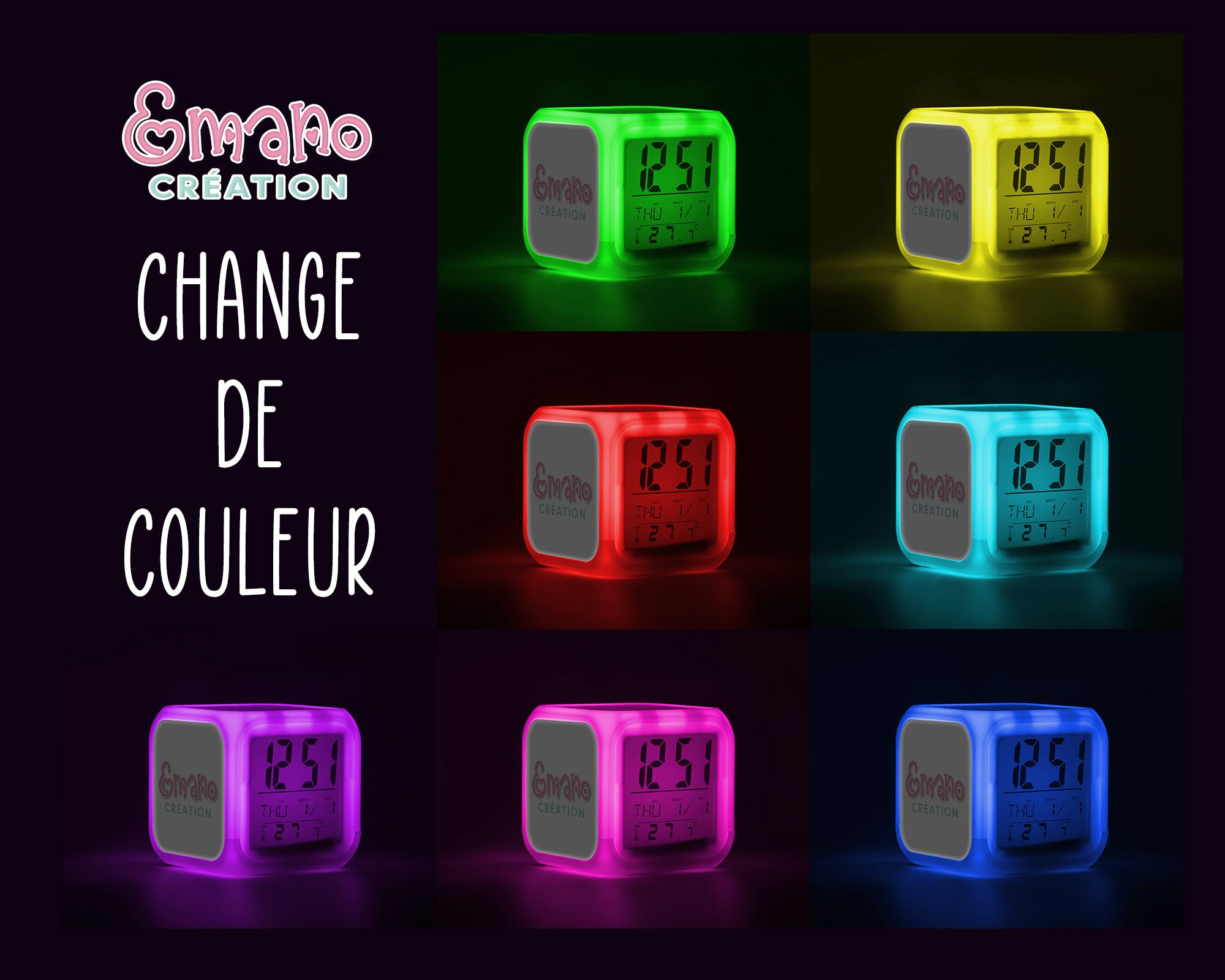 Réveil LED photo personnalisé