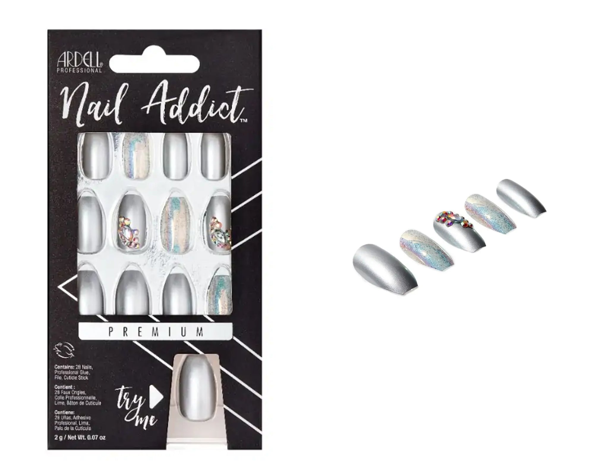 Faux ongles premium chrome